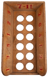  [CARNIVAL GAMES]. Wooden “7 – 11 Ball-Toss Game Board. [N....