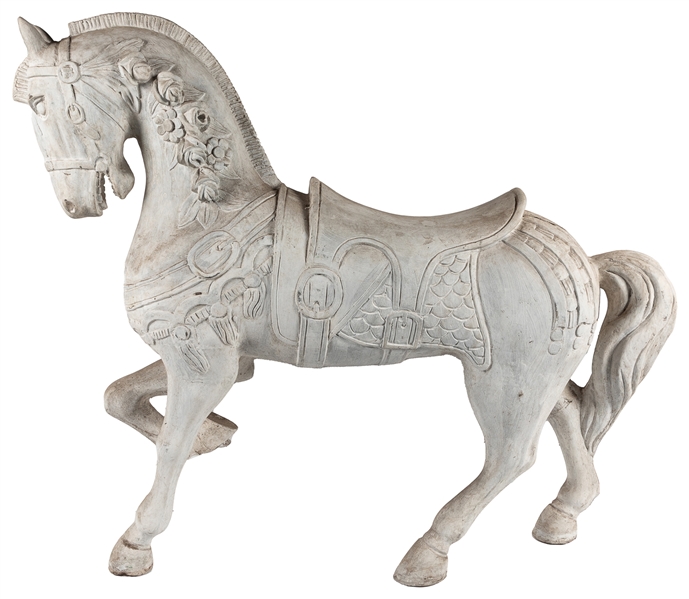  Fiberglass Carousel Horse. Molded carousel horse with tucke...