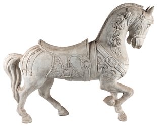  Fiberglass Carousel Horse. Molded carousel horse with tucke...