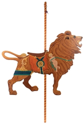  Wooden Carousel Lion Cut-out Figure. Early or mid-20th cent...