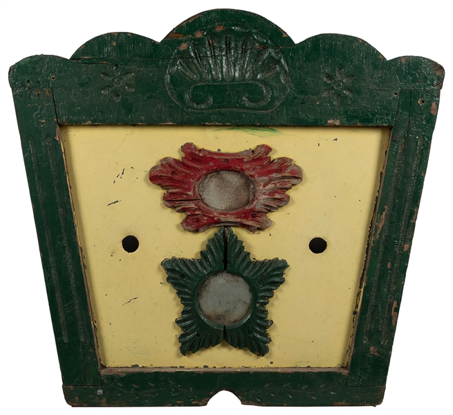  [CARNIVAL DECORATIONS]. Hand-Painted Wooden Panel with 2 In...