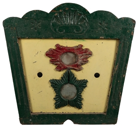  [CARNIVAL DECORATIONS]. Hand-Painted Wooden Panel with 2 In...