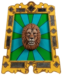  Lion Carousel / Fairground Wooden Panel. 20th century. Lion...