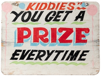  Pair of “Kids Win Every Time Carnival Signs. 20th century....