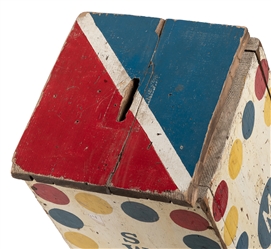  Carnival Ticket Stub Box. Circa mid-20th century. Wooden bo...