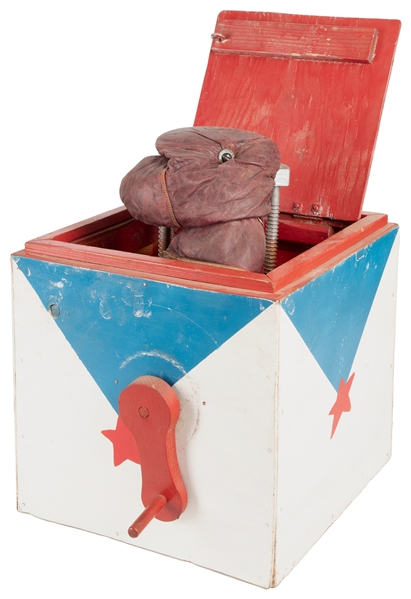  Jack in the Box with Boxing Glove. 20th century. Box painte...