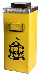  McDonagh's Amusements Carnival Ticket Box. Yellow metal box...