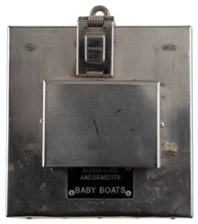  McDonagh's Amusements Carnival Ticket Box. Yellow metal box...