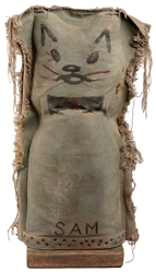  Carnival Cat Knock-Down Doll. 20th century. Painted canvas ...