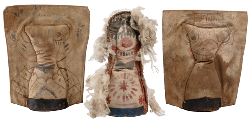  Three Carnival Knock-Down “Punk Dolls. 20th century. Paint...