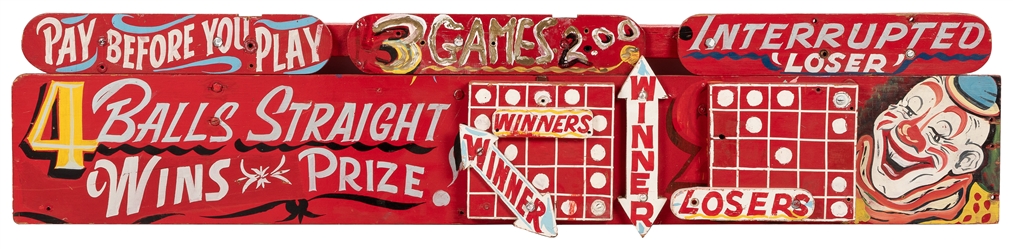  Carnival Game Advertising Sign. 20th century. Painted horiz...