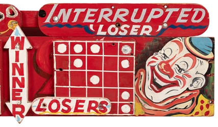  Carnival Game Advertising Sign. 20th century. Painted horiz...