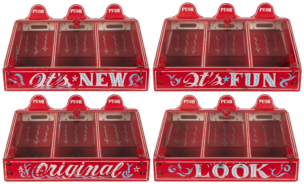  Set of Four Painted Carnival Game Cabinets. 20th century. R...
