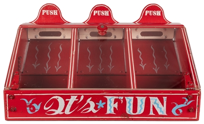  Set of Four Painted Carnival Game Cabinets. 20th century. R...