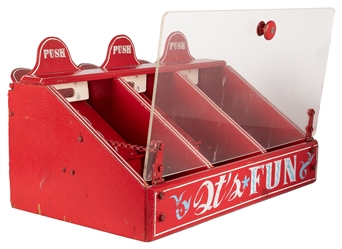  Set of Four Painted Carnival Game Cabinets. 20th century. R...