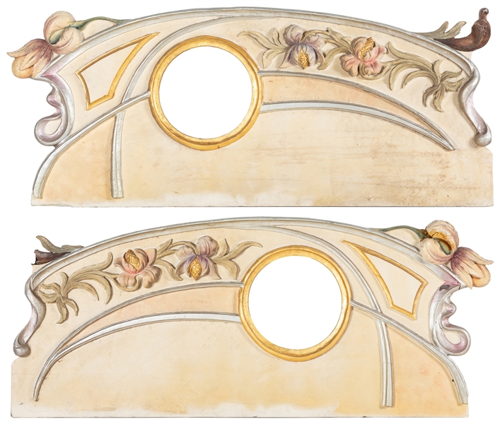  Pair of Carousel Decorative Panels. Circa mid-20th century....