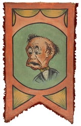  Eight Painted Fairground / Carnival Portrait Banners. Singl...