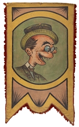 Eight Painted Fairground / Carnival Portrait Banners. Singl...