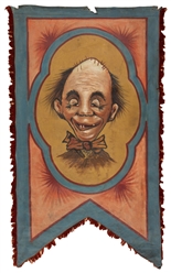  Eight Painted Fairground / Carnival Portrait Banners. Singl...