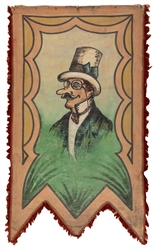  Eight Painted Fairground / Carnival Portrait Banners. Singl...