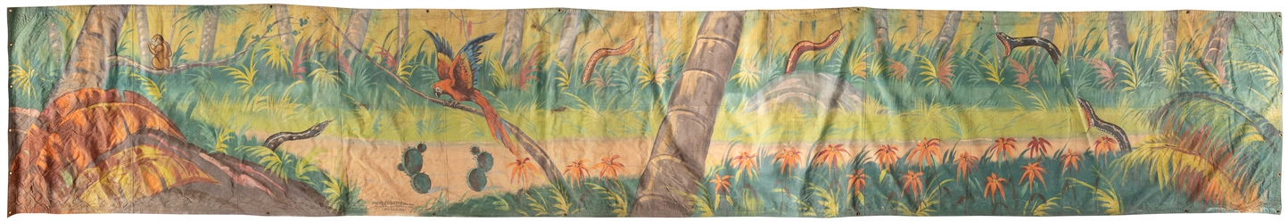  [CARNIVAL BANNER]. Large Hand-Painted Background Banner of ...