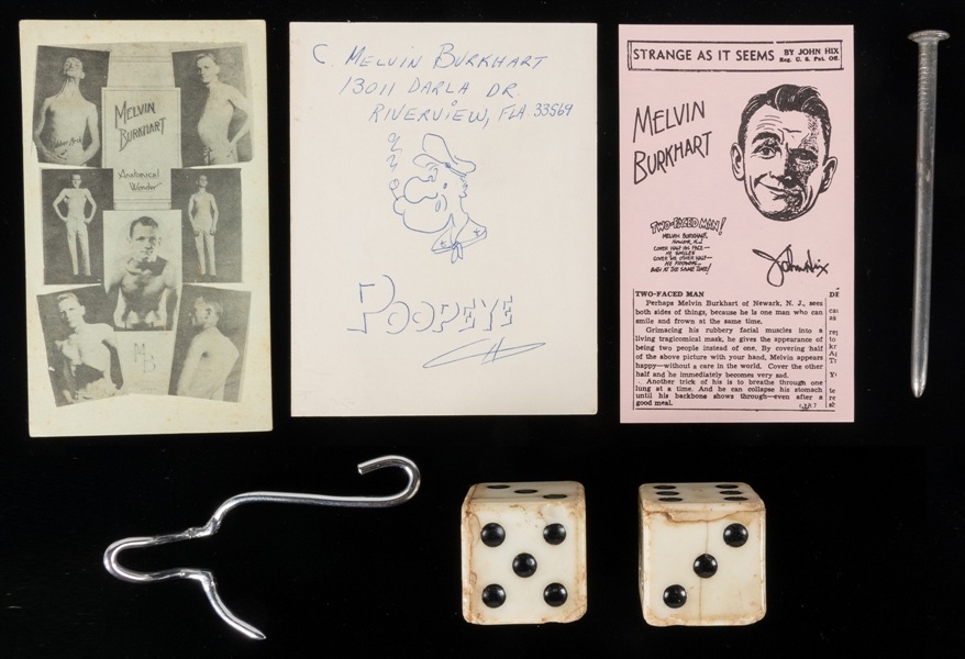  BURKHART, Melvin (1907–2001). Seven pieces of memorabilia. ...