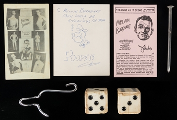  BURKHART, Melvin (1907–2001). Seven pieces of memorabilia. ...