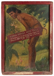  Pig-Tailed Man Sideshow Sign. Johnson Studio, ca. 1930s. Ha...