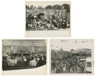  Three circus midway photographs. Circa 1930s. Includes view...