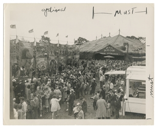  Three circus midway photographs. Circa 1930s. Includes view...