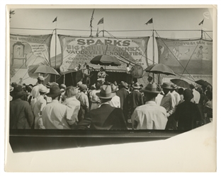  Three circus midway photographs. Circa 1930s. Includes view...