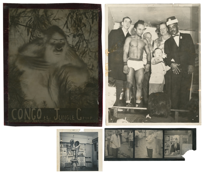 [HUBERTS MUSEUM]. Group of 4 photos. Including: Huberts M...