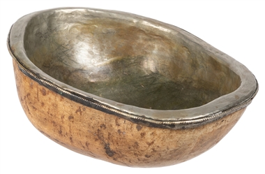  Tibetan Kapala Skull Cap Bowl. Circa 19th century. Silver o...