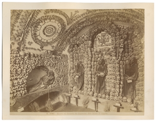  Three large mounted photographs of the Capuchin Crypt in Ro...