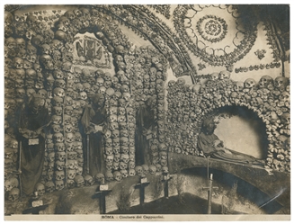  Three large mounted photographs of the Capuchin Crypt in Ro...