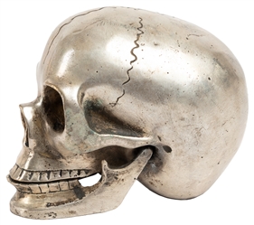  Silver Plated Memento Mori Desk Skull. Circa early to mid-2...