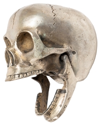  Silver Plated Memento Mori Desk Skull. Circa early to mid-2...