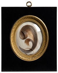  French Hair Mourning Display. France, 19th century. Display...