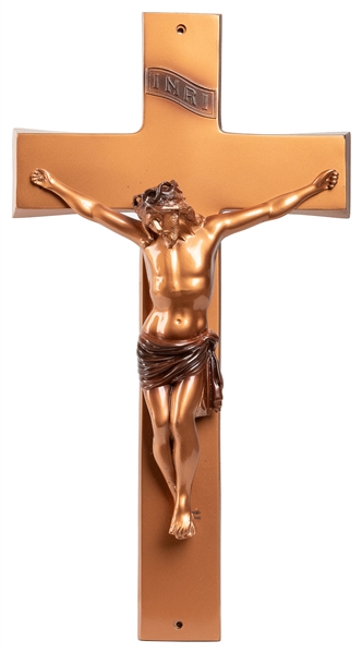  Parsons Casket Co. Crucifix. Belvidere, Ill, 20th century....