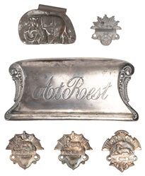  Group of 6 Casket Plaques. Circa early 20th century. Includ...