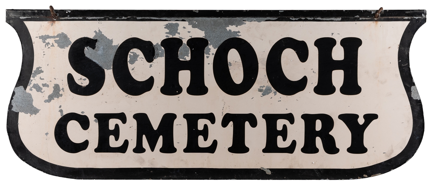  Schoch Cemetery (Ohio) Double-Sided Hanging Sign. 20th cent...