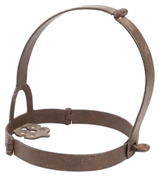  A Brank or Scold's Mask. Wrought iron headpiece, likely a 1...