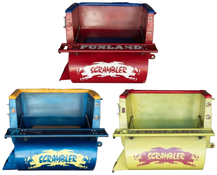  Scrambler Funland Amusement Park Ride Cars. Lot of 3. Three...