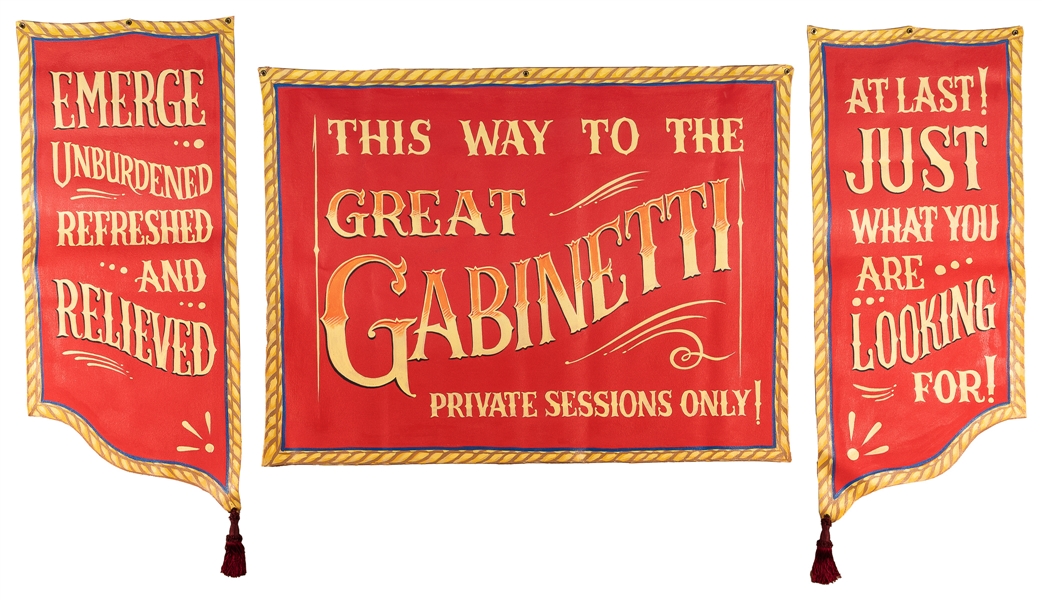  NORMAN, Killbuck. Great Gabinetti three panel sideshow bann...