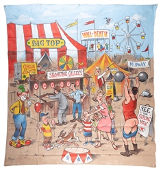  NORMAN, Killbuck. Two panel carnival sideshow banner. Paint...