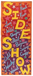  Contemporary sideshow banner. Painted canvas. 69 ½ x 29.