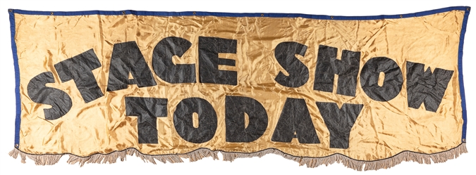  Stage Show Today Banner. Circa 1940s-50s. Embroidered thin ...