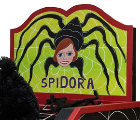  Spidora Illusion. Contemporary painted wooden sideshow illu...
