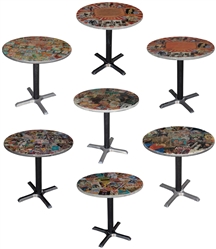  Sideshow Gelato Bistro / Cocktail Tables (7). Group of tabl...