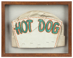  Frank “Paneek Panisko Hot Dog Hawker Hat. Hand-decorated h...